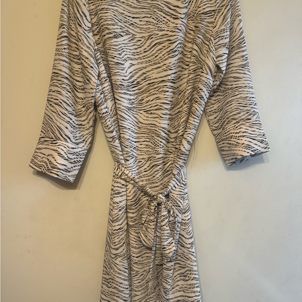 H&M Black and Cream Zebra Print Dress